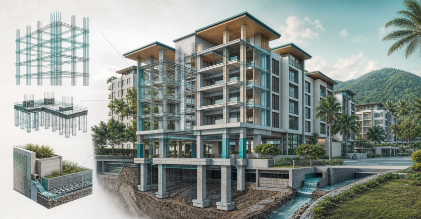 Structural engineering design for a residential development in Sabah